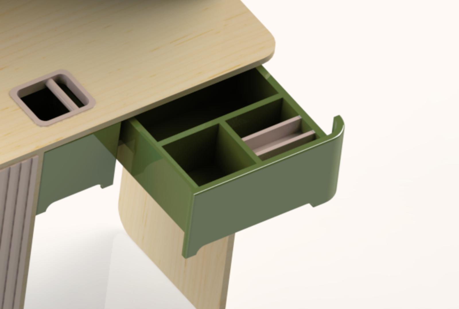 Cajón de NÁGU con compartimentos
